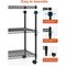 Ipower 3 Tier Shelf, 23*13*30Inch, Black, Plastic Caster Included HKSHLF23133003B - alternate 5