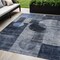 Homeroots 5' X 8' Navy Blue Gray And Charcoal Geometric Washable Indoor Outdoor Area Rug 604331 - alternate 1