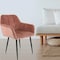 Elama 2 Piece Velvet Tufted Accent Chairs in Pink with Black Metal Legs ELM-214A-PINK - alternate 7