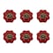 Homeroots Set of Six Red Floral Knob Ceramic Drawer Pull Knobs, 6PK 635767 - alternate 2