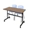 Regency Kobe Flip-Top Training Nesting Table W/ 2 M Stack Chairs, 48 in W, 30 in L, Noble Oak MKFT4830NO47GY - alternate 1
