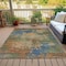 Homeroots 8' X 10' Denim Blue Beige And Copper Abstract Washable Indoor Outdoor Area Rug 630732 - alternate 5