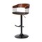 Homeroots Black Faux Leather And Metal Swivel Adjustable Height Bar Chair 534462 - alternate 8