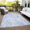 Homeroots 5' X 8' Sky Blue And Denim Blue Floral Washable Indoor Outdoor Area Rug 583131 - alternate 6