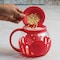 Epoca 3 Qt. Glass Popcorn Popper For Microwave Use W/ Protective Holder & Dual Function Silicone Lid, Red EKPRE-4320 - alternate 5