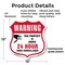 Signmission 24 Hour Surveillance Shield Sign Warning, 12 Inch X 12 Inch, Plastic Sign SHI-P-12-347 - alternate 4