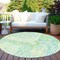 Homeroots 8' Mint Green And Blue Round Abstract Washable Indoor Outdoor Area Rug 609276 - alternate 9