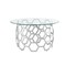 Homeroots 32" Clear And Silver Glass And Iron Round Coffee Table 544268 - alternate 6
