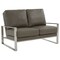 Leisuremod Jefferson Contemporary Faux Leather Loveseat with Silver Frame, Grey JAS53GR-L - alternate 1
