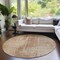 Homeroots 8' Terra Cotta And Copper Round Abstract Washable Indoor Outdoor Area Rug 587310 - alternate 6