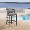 Armen Living Zella Outdoor Patio Bar Stool in Aluminum with Light Gray Rope and Earl Gray Cushions LCZEBAGRY30 - alternate 5