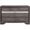 Homeroots 62" Grey Solid Wood Nine Drawer Double Dresser 478658 - alternate 1