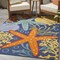 Homeroots 5' X 7' Orange Green and Blue Indoor Outdoor Area Rug 527626 - alternate 5
