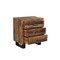 Homeroots 30" Dark Brown Solid Wood Distressed Three Drawer Nightstand 521225 - alternate 8