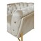 Homeroots 69in Pearl Tufted Velvet And Gold Chesterfield Love Seat 489284 - alternate 6