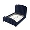 Homeroots Navy Blue Solid Wood Queen Tufted Upholstered Velvet Bed with Nailhead Trim 544922 - alternate 8