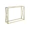 Homeroots 42" Clear And Gold Glass Frame Console Table 333202 - alternate 1