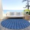 Homeroots 8' Blue And Ivory Round Geometric Washable Indoor Outdoor Area Rug 596179 - alternate 6