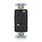 Leviton Receptacle Outlet, 15A, Black, 125V WTD15-E - alternate 1