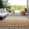 Homeroots 8' X 10' Orange Beige And Ivory Geometric Washable Indoor Outdoor Area Rug 613864 - alternate 4