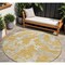 Homeroots 8' Gold Gray And Ivory Round Abstract Washable Indoor Outdoor Area Rug 600086 - alternate 1