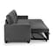 Homeroots 92" Dark Gray Polyester Blend Convertible Futon Sleeper Sofa With Black Legs 544959 - alternate 5