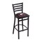 Holland Bar Stool Co 30" Blk Wrinkle Northern Illinois Stationary Bar Stool, Ladder Back L00430NorIll - alternate 1