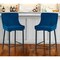Homeroots Set of Two 30" Blue and Black Velvet and Metal Low Back Bar Height Bar Chairs, 2PK 555061 - alternate 5