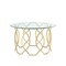 Homeroots 32" Clear And Gold Glass And Iron Round Coffee Table 543866 - alternate 6