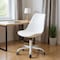 Homeroots White Upholstered Plastic Acrylic and Steel Adjustable Swivel Rolling Office Chair 568060 - alternate 1