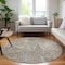 Homeroots 8' Beige Ivory And Black Round Geometric Washable Indoor Outdoor Area Rug 577549 - alternate 7