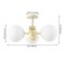 Jonathan Y Olivier 23.5" 3-Light Bohemian Farmhouse Iron/Frosted Glass LED Semi Flush Mount, Beige JYL7600E - alternate 7