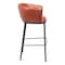 Homeroots 30" Brown And Black Faux Leather And Steel Bar Height Bar Chair 555656 - alternate 7