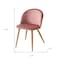 Homeroots Set of Two Pink and Oak Upholstered Velvet Dining Side Chairs, 2PK 568015 - alternate 5