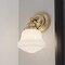 Vaxcel Huntley 1 Light LED Gold Brass Farmhouse Bathroom Vanity Wall Fixture White Schoolhouse Glass W0451 - alternate 1