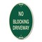 Signmission No Blocking Driveway, 12 Inch X 18 Inch Architectural Oval, Heavy Gauge Aluminum A-OV-G-1218-23854 - alternate 1