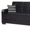 Homeroots 87" Black Microfiber Convertible Futon Sleeper Sofa And Toss Pillows With Storage 607097 - alternate 5