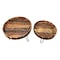 Homeroots Set Of Two Black And Natural Brown Solid Wood And Iron Round End Tables, 2PK 489192 - alternate 1