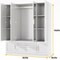 Homeroots 75" White Ribbed Texture Wood Mirrored Six Door Two Drawer Combo Dresser 617962 - alternate 6