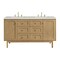 James Martin Vanities Laurent 60 in. Double Vanity, Light Natural Oak, w/ 3 CM Lime Delight Quartz Top 545-V60D-LNO-3LDL - alternate 1