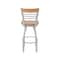 Holland Bar Stool Co Eleanor 30in Swivel Bar Stool with Anodized Nickel Finish, Medium Back and Medium Maple Seat 880 - alternate 7