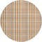Homeroots 8' Brown Beige And Beige Round Plaid Washable Indoor Outdoor Area Rug 601502 - alternate 4