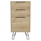 Homeroots 18" Brown and Black Three Drawer Standard Chest 478262 - alternate 1