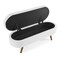 Homeroots 44" White and Brown Linen Upholstered Storage Bench with Flip Top 555444 - alternate 12