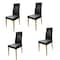 Homeroots Set of Four Black and Gold Upholstered Faux Leather Dining Side Chairs, 4PK 553992 - alternate 6
