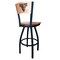 Holland Bar Stool Co 30" Blk Wrinkle Maine Swivel Bar Stool, Laser Engraved Back L03830BWMedMplAMaineUMedMpl - alternate 5