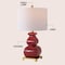 Jonathan Y Vienna 25.5 in. Transitional Ceramic and Metal Gourd LED Table Lamp, Burgundy/Brass Gold JYL3049D - alternate 6