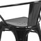 Flash Furniture Black Metal Indoor-Outdoor Chair with Arms, PK4 4-CH-31270-BK-GG - alternate 7