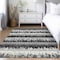Homeroots 9' X 12' Black Gray And Ivory Striped Washable Indoor Outdoor Area Rug 598320 - alternate 5