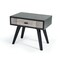 Homeroots Black and Gray Contemporary Wooden Nightstand with Single Drawer 473017 - alternate 5